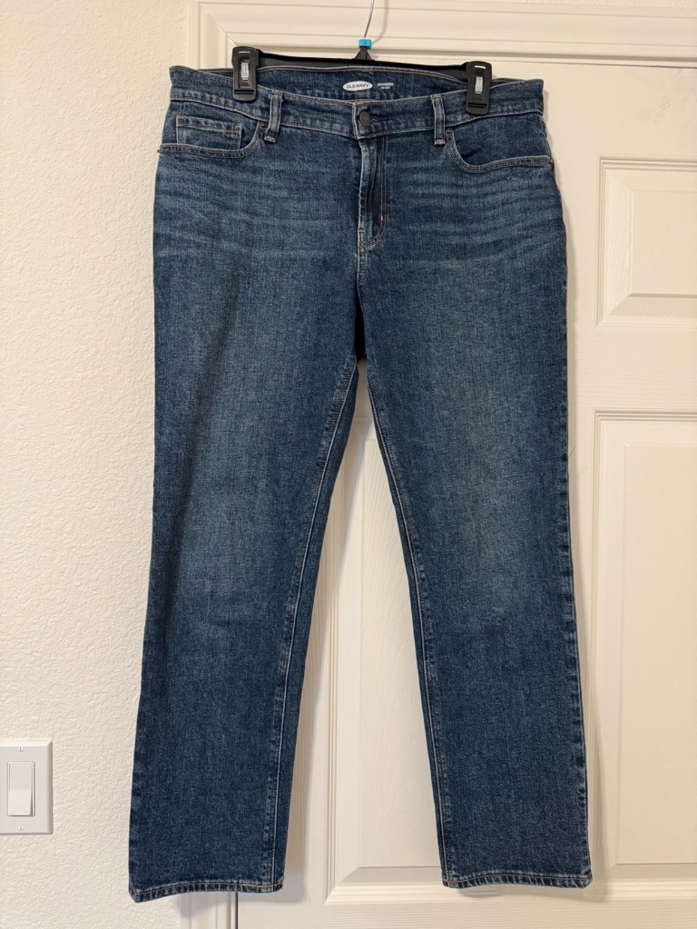 Old Navy Mid-Rise Boyfriend Dark Blue Jeans 8 👖
